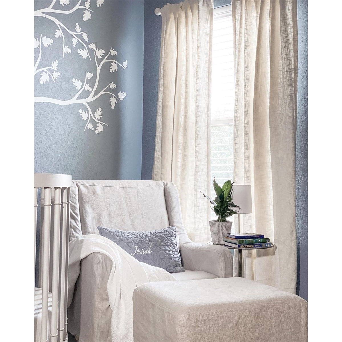 Curtain Panel - Boucle - 100% Cotton - White