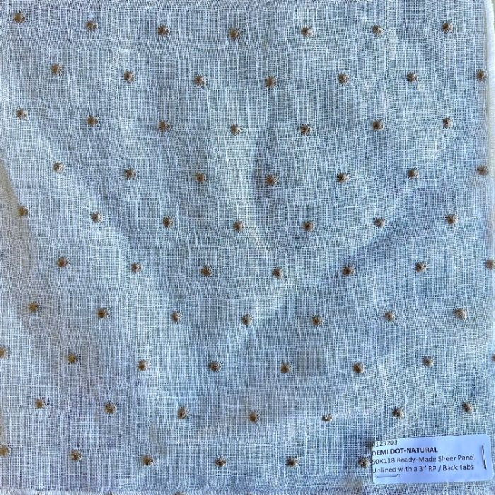 dot sheer linen drapery panel natural