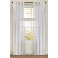 dot sheer linen drapery panel white