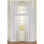 dot sheer linen drapery panel white