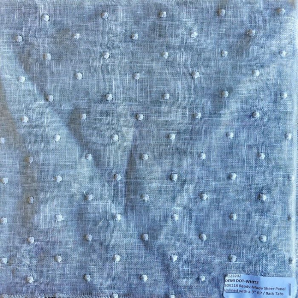 dot sheer linen drapery panel white