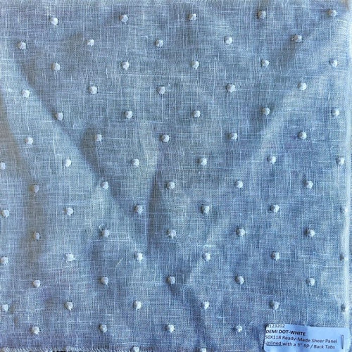 dot sheer linen drapery panel white