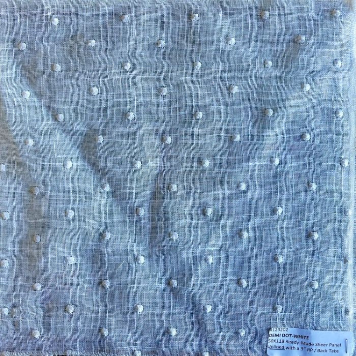 dot sheer linen drapery panel white