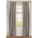 poly cotton curtain panel lined embroidered gray