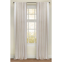 poly cotton lined curtain panel embroidered white