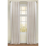 poly cotton lined curtain panel embroidered white