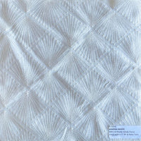 poly cotton lined curtain panel embroidered white