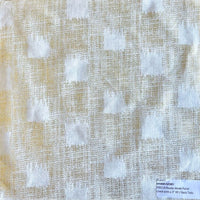 metallic printed cotton linen drapes block design ivory