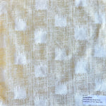 metallic printed cotton linen drapes block design ivory