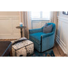 white gray hair on hide square floor pouf