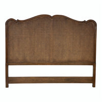 queen headboard brown carved detail