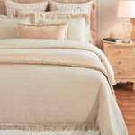 beige ruffle duvet shams linen