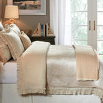 beige ruffle duvet shams linen