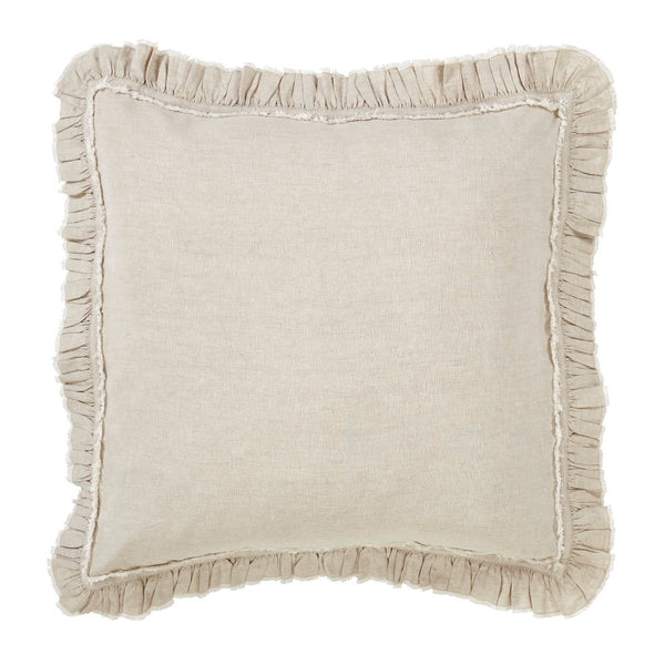 beige ruffle duvet shams linen