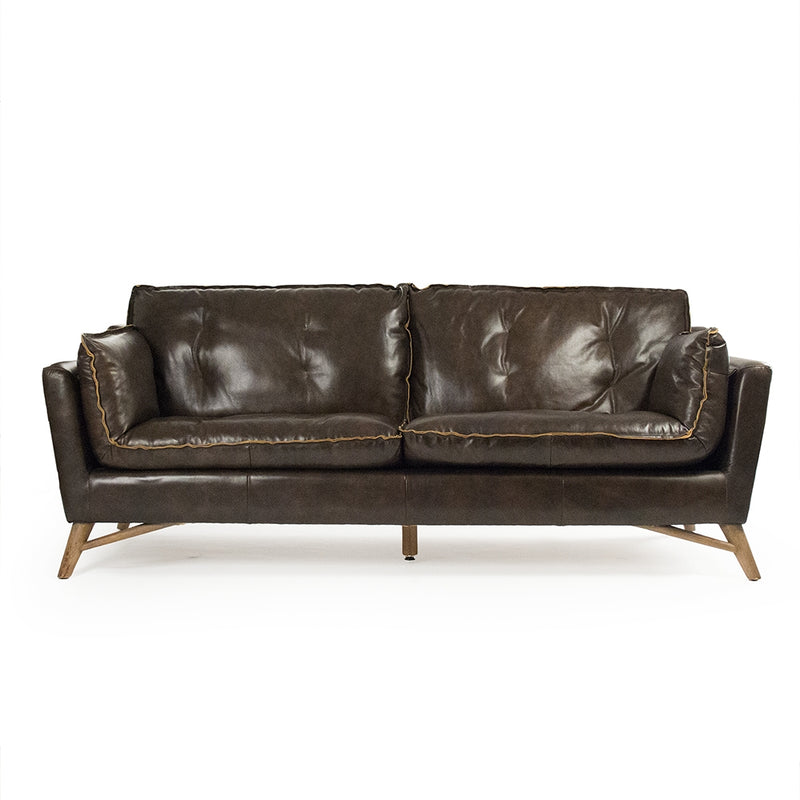 Mid Century Leather Sofa - Juste