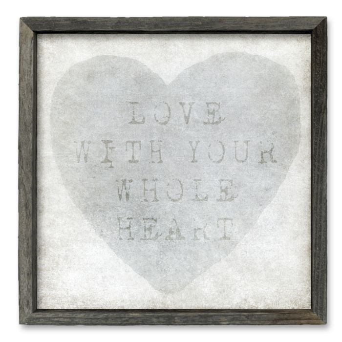 framed shelf art love with your whole heart