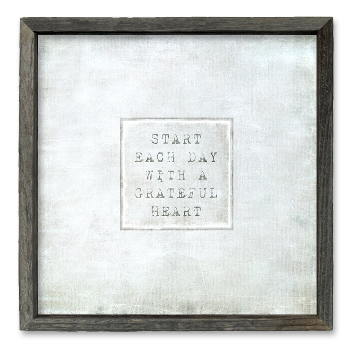 framed shelf grateful heart art message inspiration encouragement canvas square
