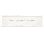 long framed wood white gray distressed wall art bless this beautiful mess