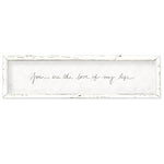 long framed wood white gray distressed love of my life inspirational art