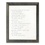 Unique Inspirational Art for Desk or Shelf: May Your Days...