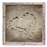 framed shelf art heart in sand