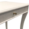 side table tapered leg finish options shell white console table polished brass accents contemporary