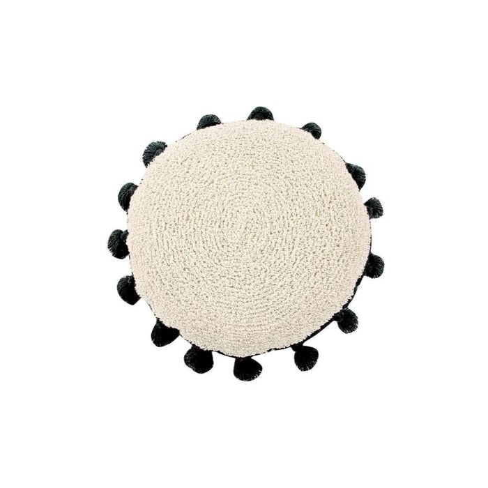 black tassels circle cushion round decor