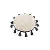black tassels circle cushion round decor