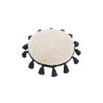 black tassels circle cushion round decor