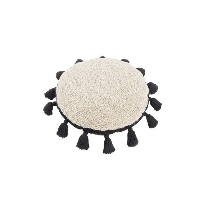 black tassels circle cushion round decor