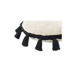 black tassels circle cushion round decor
