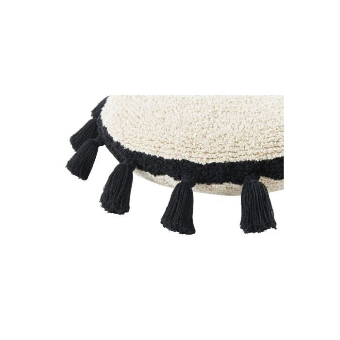 black tassels circle cushion round decor