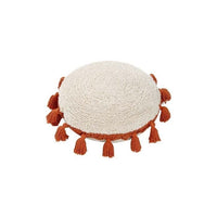 round pillow tassels terracotta decor