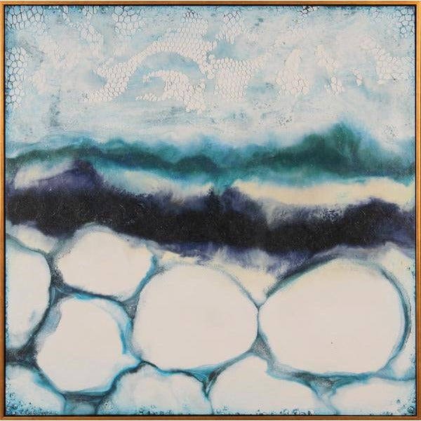 canvas painting shades of blue underground abstract