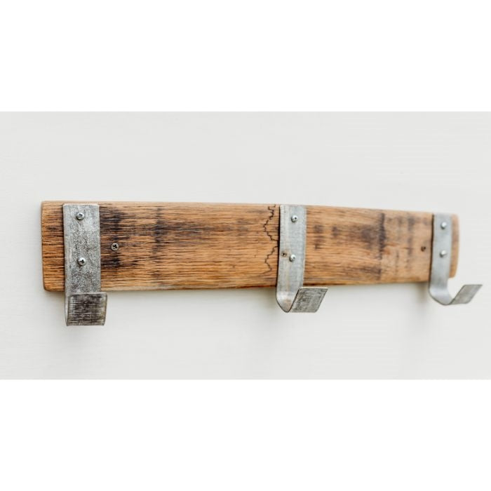 coat rack wood bourbon stave rustic small
