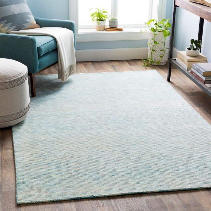 Coastal Decor - Light Blue, Aqua + Cream Area Rug - Size options