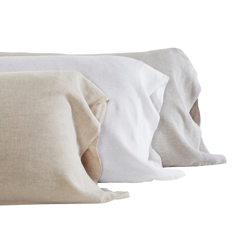 white linen sheet set queen king Cal shams