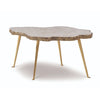 cocktail table onyx creme bronze gold wrought iron