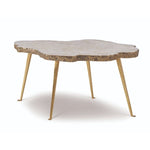 cocktail table onyx creme bronze gold wrought iron
