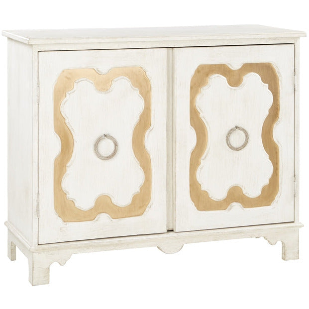 shell white gold detail side table
