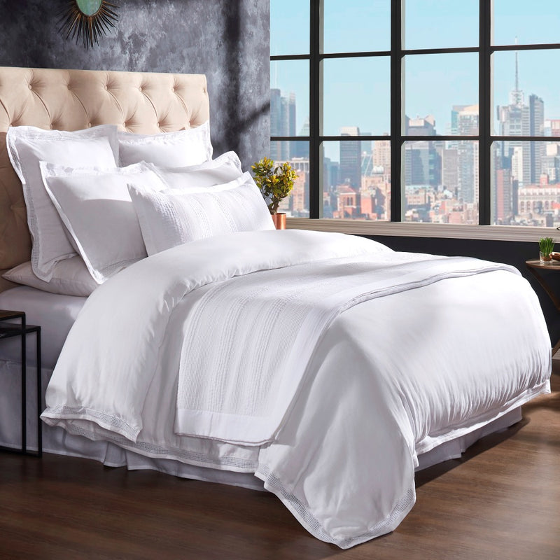 lace duvet shams white belgian linen