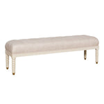 bench off-white fabric brass hardware