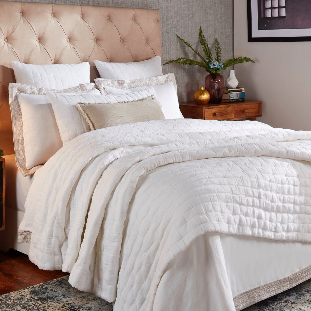 white cotton quilty textured 