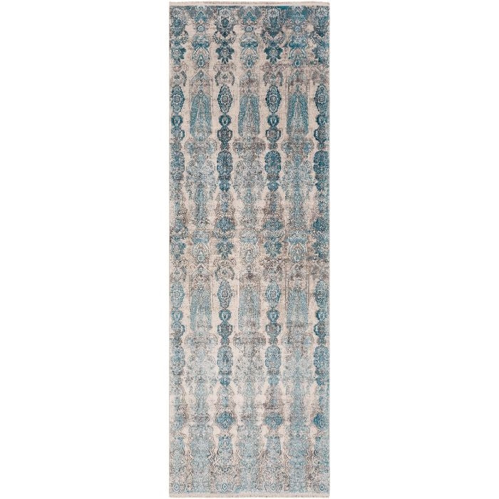 gray teal blue runner rug