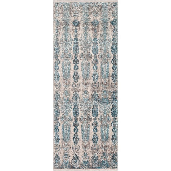 gray teal blue runner rug