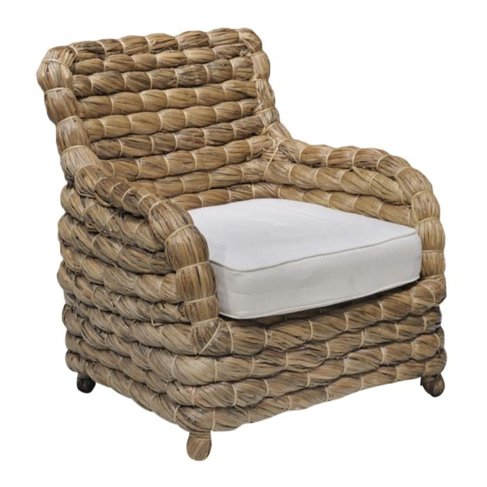 chair white cushion seagrass natural organic