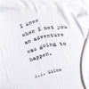 white black baby swaddle A.A. Milne quote I knew when I met you ...