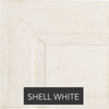 The Regent Queen Caned Headboard in "Shell White" by Phillips Scott highlights Asian oak wood craftsmanship.