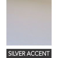 Phillips Scott's York Cabinet/Side Table features a plain silver gradient with gold accents, labeled "Silver Accent.