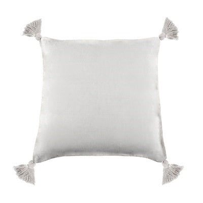 pillow linen square tassels pure white feather down insert